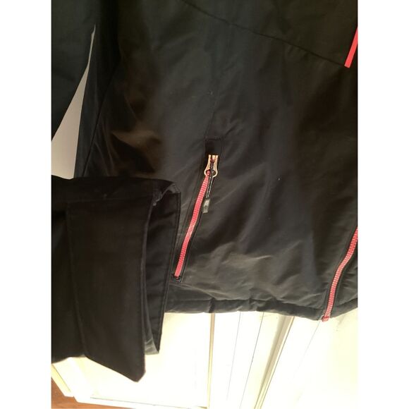 Columbia Thermal Coil Full Zip Jacket Coat Sz XL Hooded Black Pink - Picture 4 of 9
